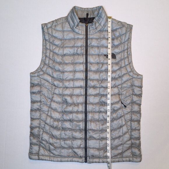 The North Face Mens S Thermoball Insulated Puffer Vest Gray Silver Hike Gorpcore - Picture 14 of 14